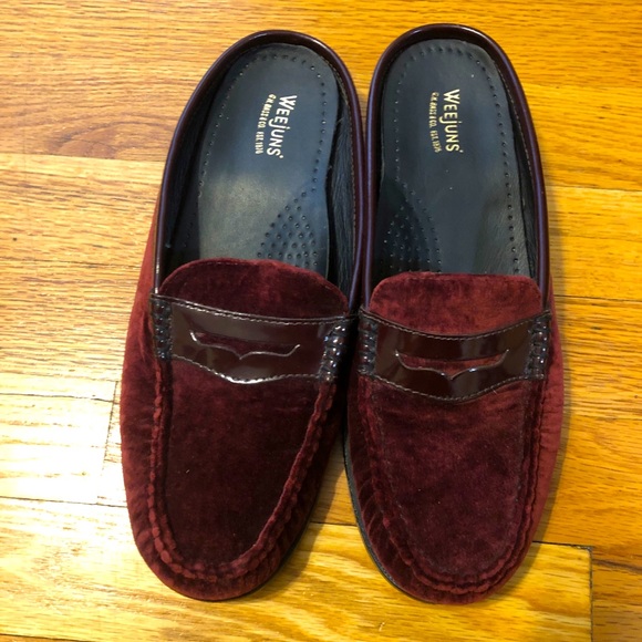 G.H. Bass & Co. Shoes - Burgundy Velvet G H Bass & Co Weejuns Mules 8